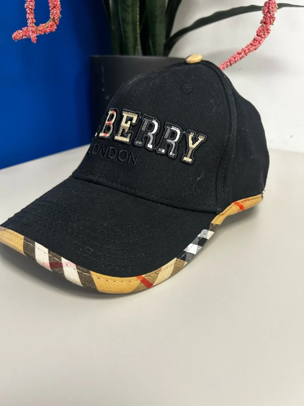 Burberry London Logo Gabardine Baseball Cap - Picture 2 of 5